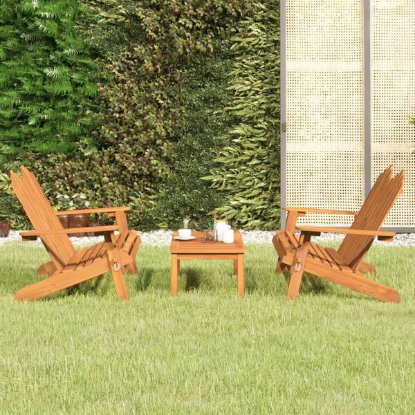 vidaXL Garden Lounge Set Brown Solid Acacia Wood Medium Foldable