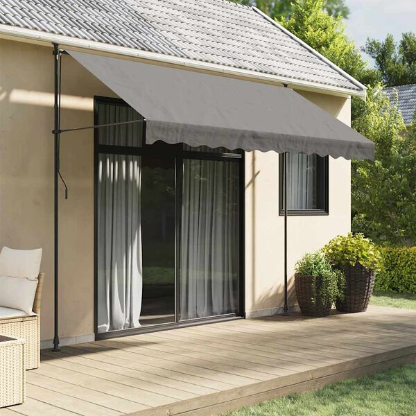 vidaXL Retractable Awning Anthracite Steel 118.1x59.1 in