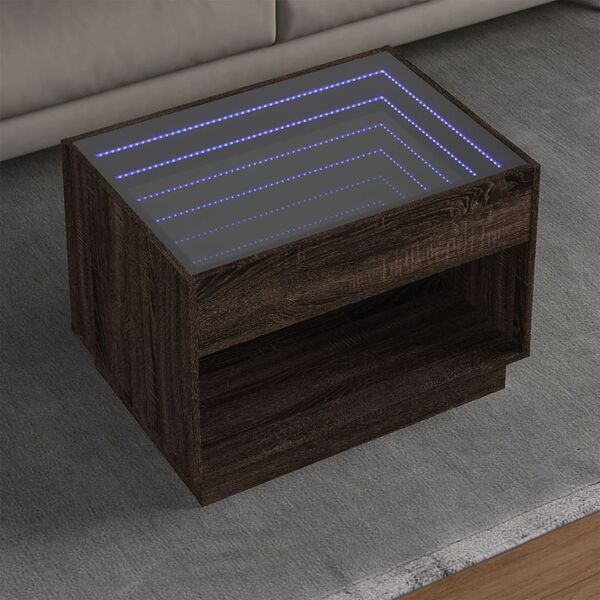 vidaXL Coffee Table Brown oak Engineered wood, Glass Medium Coffee Table