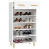 vidaXL Shoe Cabinet White Engineered Wood Medium Shoe Cabinet