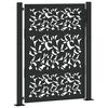vidaXL Garden Gate Black 39.4x49.2" Steel Leaf Design