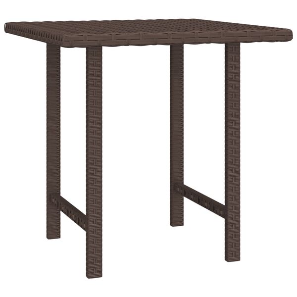 vidaXL Garden Side Table Brown PE rattan Small Stackable