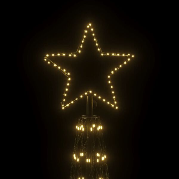 vidaXL Christmas Cone Tree Warm White Powder-coated steel, copper, PVC