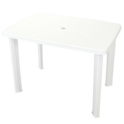 vidaXL Patio Table White 39.8"x26.8"x28.3" Plastic