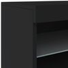 vidaXL Sideboard Black Engineered wood, Glass Medium Sideboard