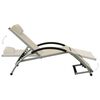 vidaXL Sun Lounger Cream and silver Textilene, Powder-coated Aluminum