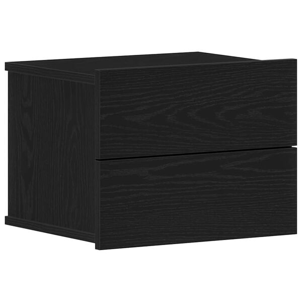 vidaXL Bedside Cabinet with Drawer Black Oak 15.75 x 11.81 x 11.81 in