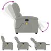 vidaXL Massage Recliner Chair Light Gray Velvet, Metal, Plywood Medium