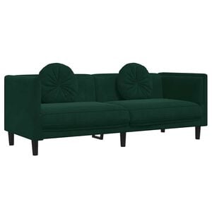 vidaXL Sofa Dark Green Velvet (100% polyester), plywood, solid wood