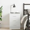 vidaXL Bedside Cabinet White Engineered wood Medium Bedside Cabinet