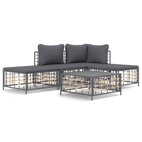 vidaXL Garden Lounge Set Anthracite, Dark Grey