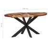 vidaXL Dining Table Natural wood with black legs