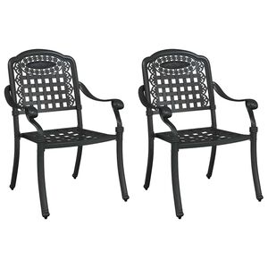 vidaXL Garden Chair 2 pcs Black 55 x 56.5 x 91cm Aluminium