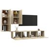 vidaXL TV Cabinet Set Set of 4 Sonoma Oak Engineered Wood Set of 4