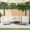 vidaXL Garden Lounge Set White Solid pine wood Adjustable lounge set size