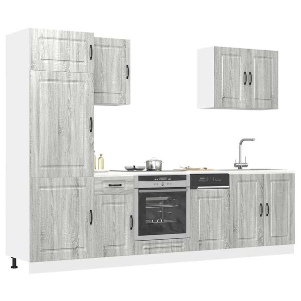 vidaXL Kitchen Cabinet Set Gray Sonoma Engineered wood Large
