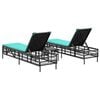 vidaXL Patio Sun Lounger Black PE Rattan Standard