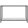 vidaXL Console Table White, Black Tempered Glass, Powder-Coated Steel