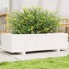 vidaXL Garden Planter White Solid pine wood 35.4 x 15.7 x 10.4 in