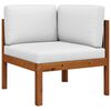 vidaXL Garden Lounge Set Cream White, Black Solid Acacia Wood, Rope Medium
