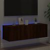 vidaXL TV Wall Cabinet Brown Oak Engineered Wood Medium TV Wall Cabinet