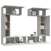 vidaXL TV Cabinet Set Set of 6 Concrete grey Engineered wood Medium