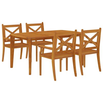 vidaXL 5 Piece Patio Dining Set Solid Wood Acacia