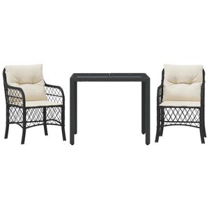 vidaXL Bistro Set Black, Cream White