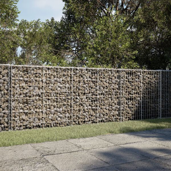 vidaXL Gabion Basket Silver Galvanized iron wire Large Durable
