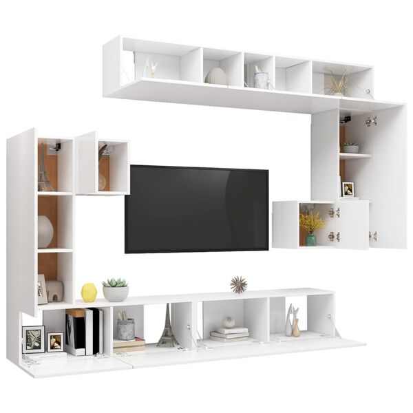 vidaXL TV Cabinet Set Wall-mounted White Standard Engineered wood