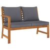 vidaXL Garden Lounge Set Dark grey Solid acacia wood Medium Modular