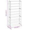 vidaXL Shoe Rack Set of 2 White Plastic with metal struts Compact