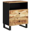 vidaXL Bedside Cabinet Natural Mango Wood, Black
