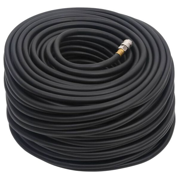 vidaXL Hybrid Air Hose Black 0.6" 164' Rubber and PVC