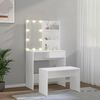 vidaXL Dressing Table Set With Led White Engineered wood, acrylic Standard