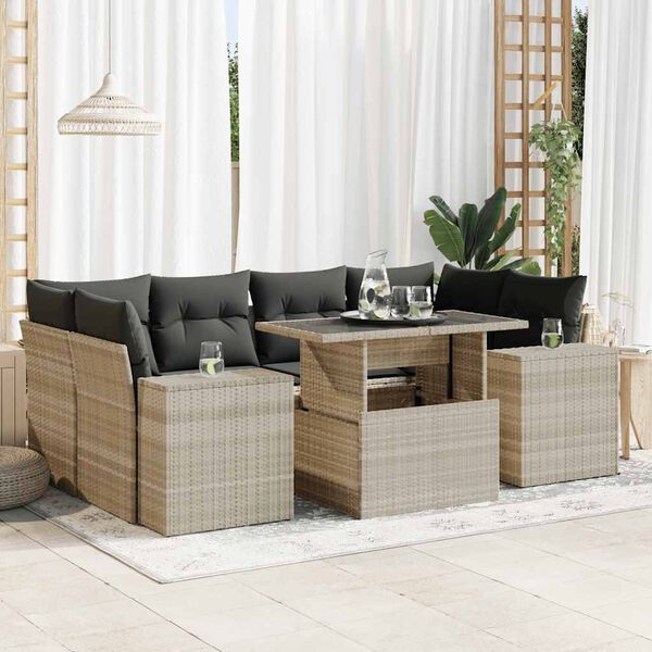 vidaXL Garden Sofa Set Light Grey, Dark Grey