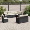 vidaXL Garden Sofa Set Black and Cream White
