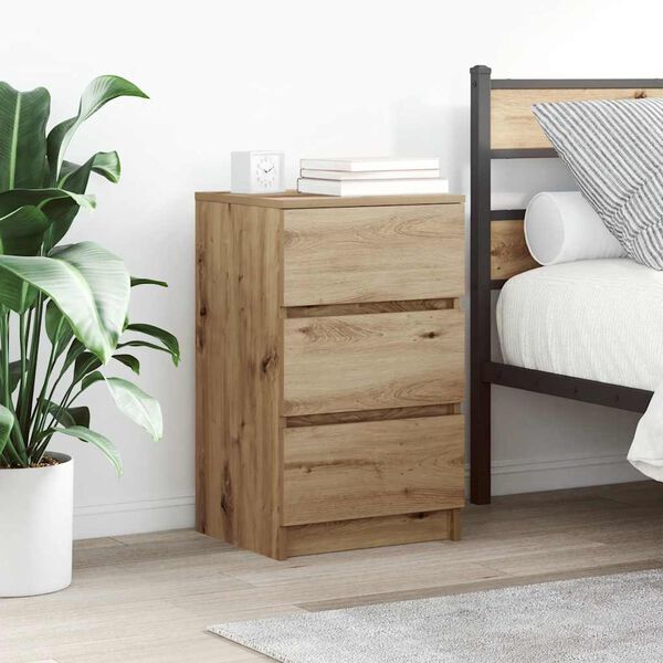 vidaXL Bedside Cabinet Artisan Oak Engineered Wood Medium