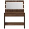 vidaXL Dressing Table with Shelf Brown Oak 39.37 x 16.14 x 53.15 in