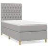vidaXL Box Spring Bed with Mattress Light Gray 39.4"x79.9" Twin XL Fabric