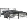 vidaXL Bed Frame Black Powder-Coated Steel Double Bed Frame