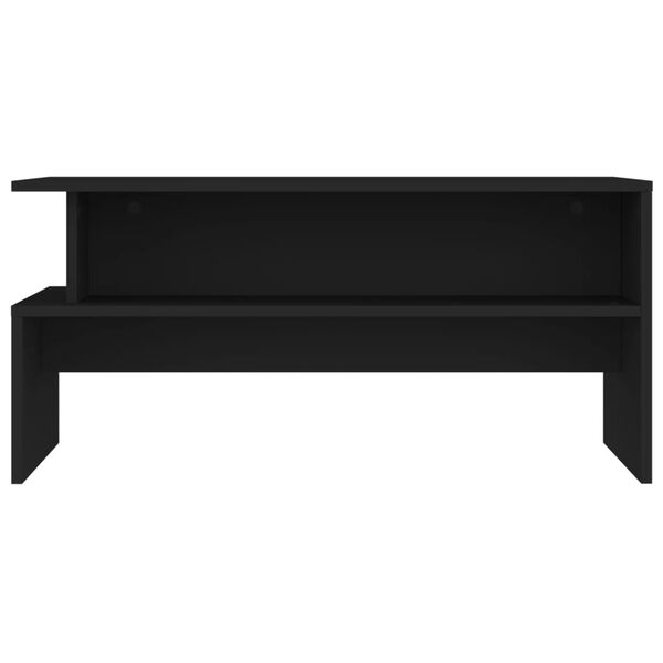 vidaXL Coffee Table Black Engineered wood 35.4 x 21.7 x 16.7 in