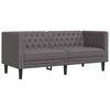 vidaXL 2 Piece Chesterfield Sofa Set Gray Faux Leather