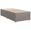 vidaXL Bed Frame Taupe Polyester, Plywood, Engineered wood Twin