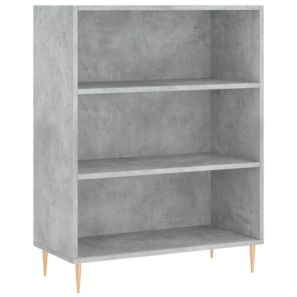 vidaXL Bookcase Concrete grey Engineered wood Medium Bookcase