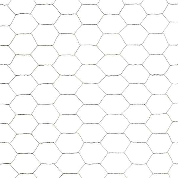 vidaXL Chicken Wire Fence Galvanized Steel 82'x3.9' Silver