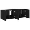 vidaXL TV Wall Cabinet Set of 2 Black Engineered wood TV Wall Cabinet