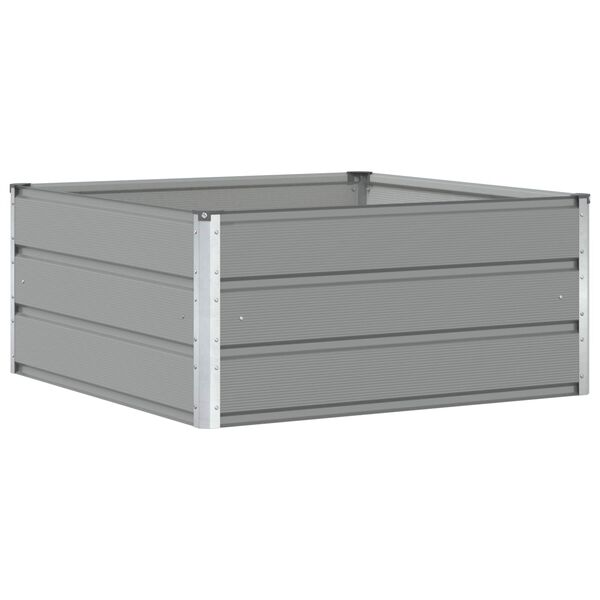 vidaXL Planter Light Grey 39.37 x 39.37 x 17.72 in Steel