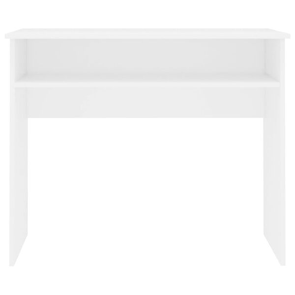 vidaXL Desk White Engineered Wood Small Desk Rectangular Modern