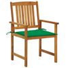 vidaXL Patio Chair Set of 4 Natural Wood Solid Acacia Wood Standard